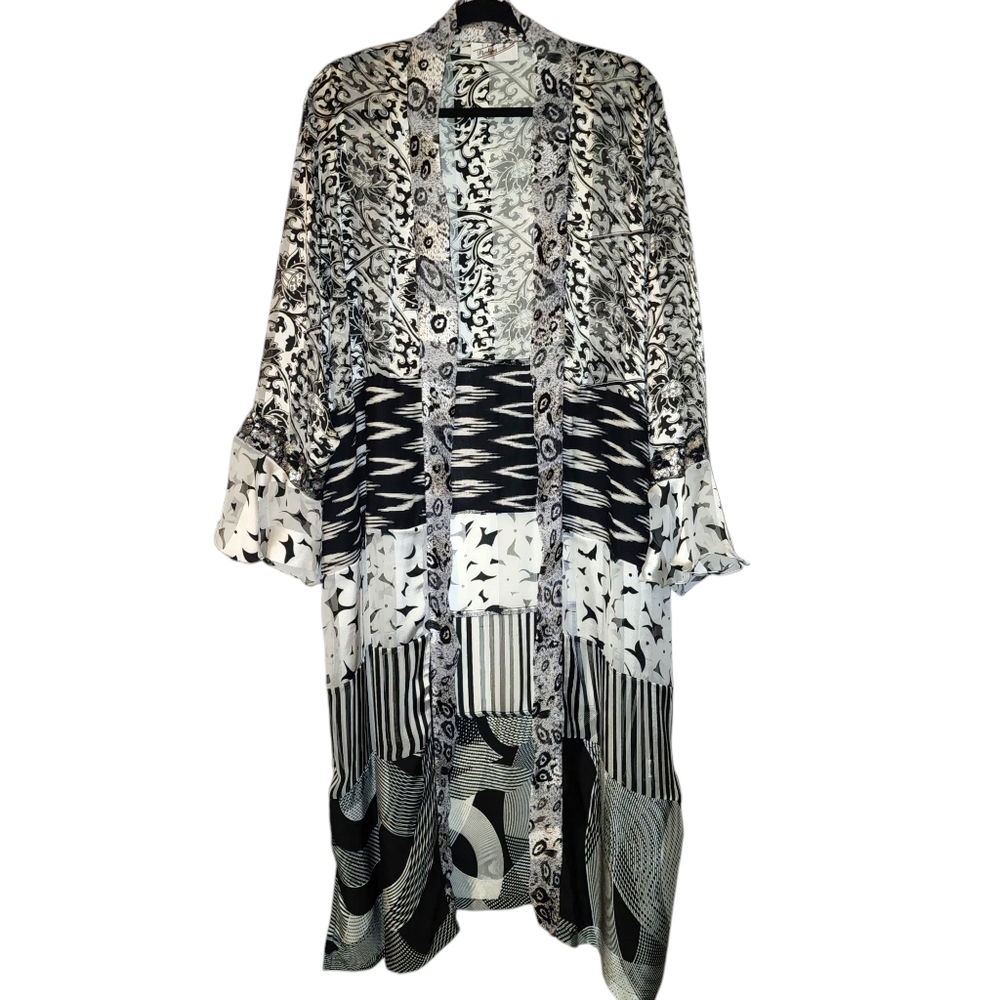 Vintage Sterling Styles ArtSilk Open Kimono Cardigan | One Size